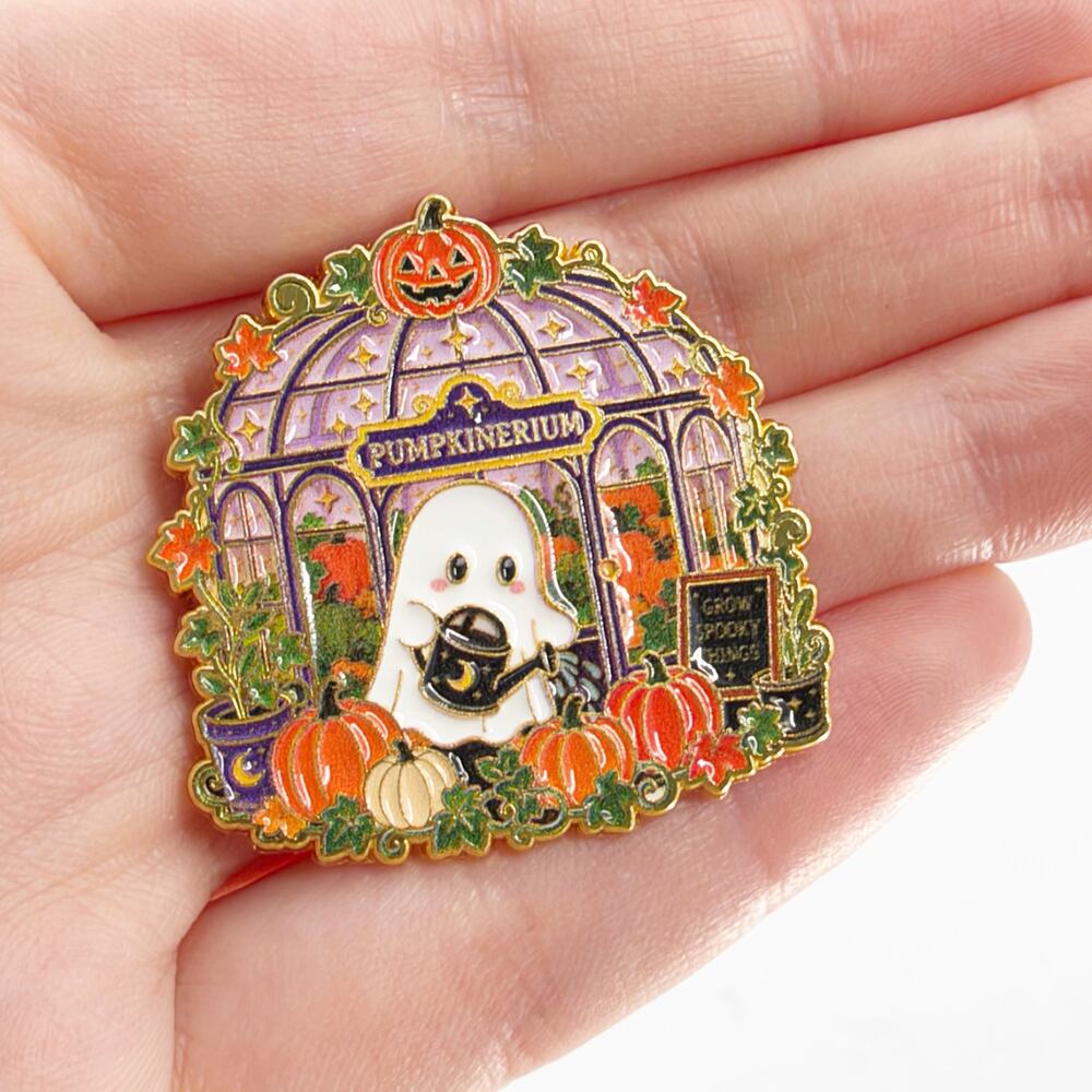 Pumpkinerium Ghost Halloween Soft Enamel Pin Cute Autumn Pumpkin Spooky
